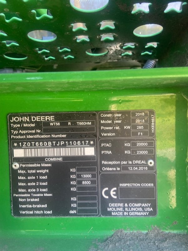 Mähdrescher типа John Deere T660 HM, Gebrauchtmaschine в CORNY MACHEROMENIL (Фотография 6)