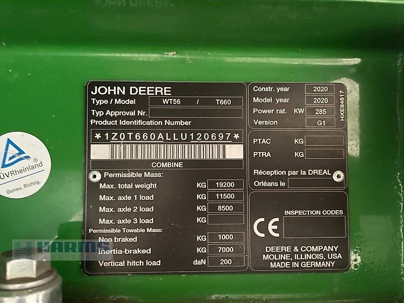 Mähdrescher des Typs John Deere T660 i, Gebrauchtmaschine in Sassenholz (Bild 7)