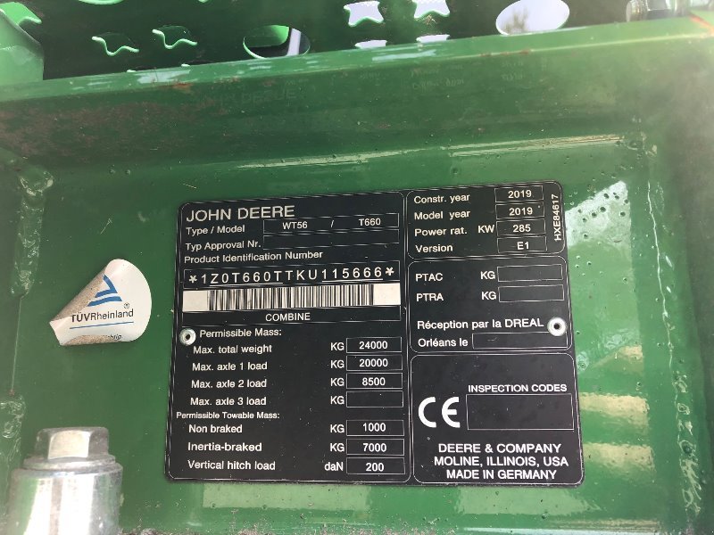 Mähdrescher typu John Deere T660, Gebrauchtmaschine w Sittensen (Zdjęcie 7)