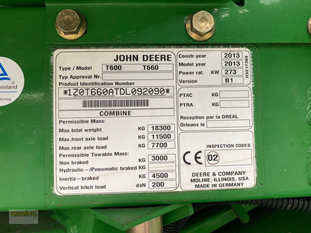 Mähdrescher des Typs John Deere T660, Gebrauchtmaschine in Ahaus (Bild 18)