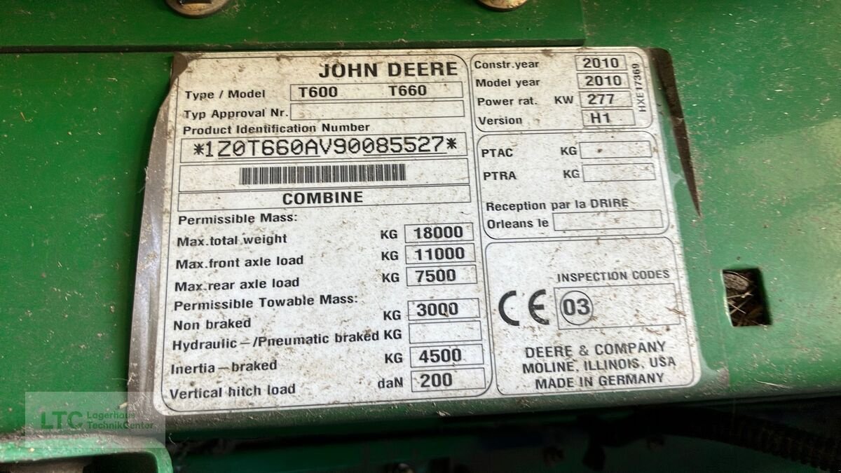 Mähdrescher типа John Deere T660, Gebrauchtmaschine в Korneuburg (Фотография 18)