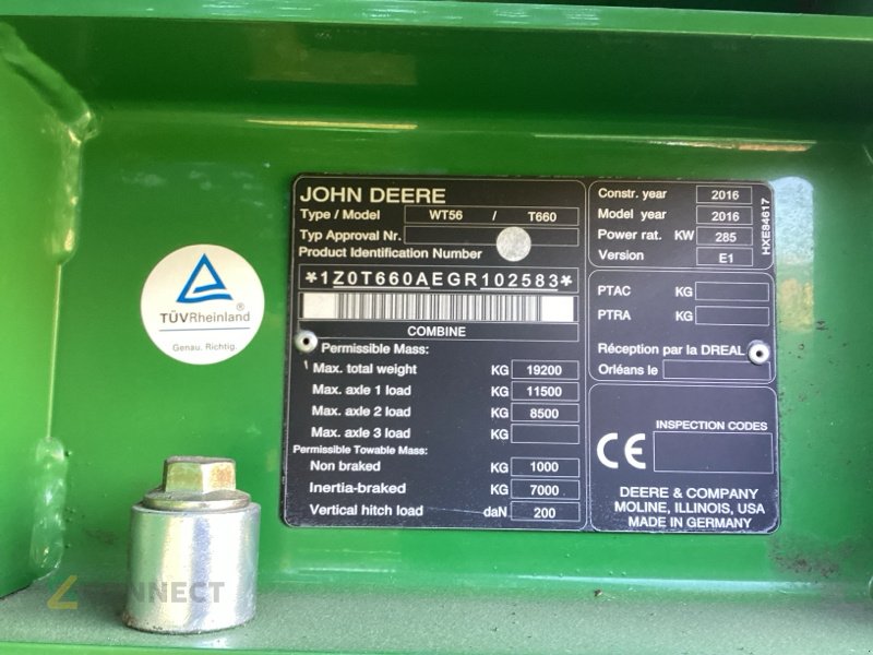 Mähdrescher typu John Deere T660i mit 630X Schneidwerk, Gebrauchtmaschine w Rauschwitz (Zdjęcie 8)