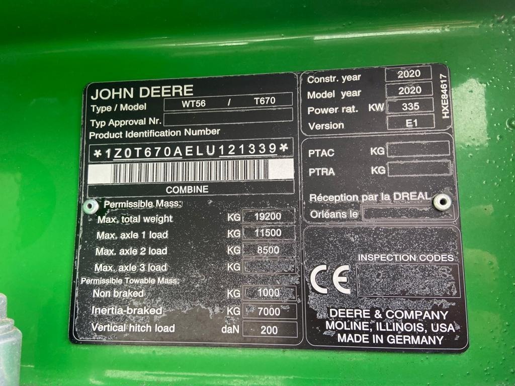 Mähdrescher za tip John Deere T670 MY20, Gebrauchtmaschine u Neubrandenburg (Slika 8)