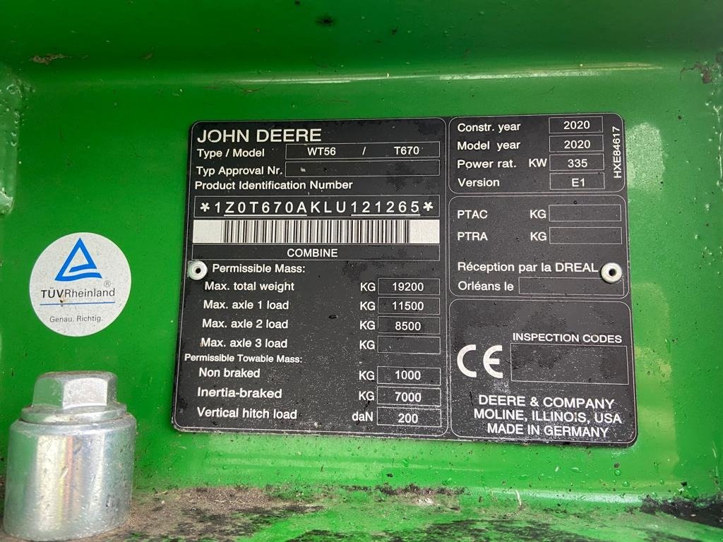 Mähdrescher del tipo John Deere T670 MY20, Gebrauchtmaschine In Neubrandenburg (Immagine 9)