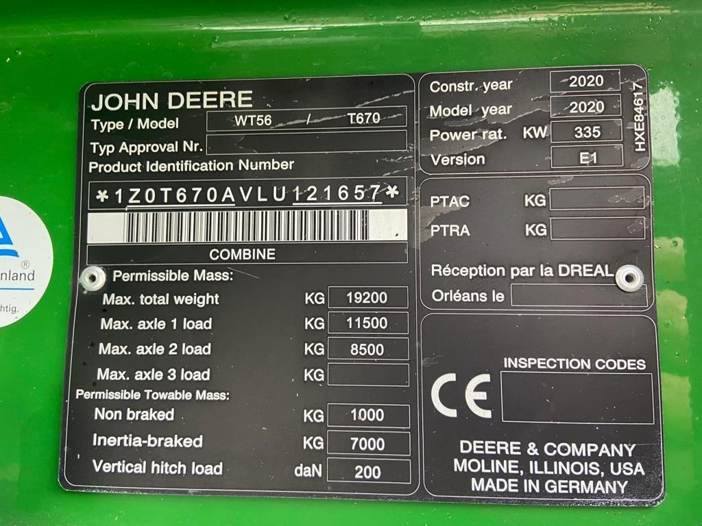 Mähdrescher del tipo John Deere T670 MY20, Gebrauchtmaschine en Neubrandenburg (Imagen 10)