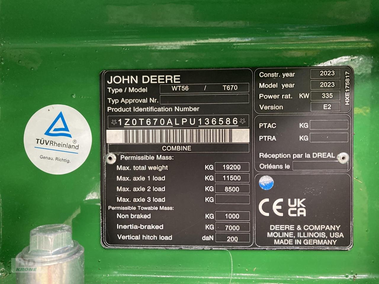 Mähdrescher Türe ait John Deere T670 (MY23), Gebrauchtmaschine içinde Spelle (resim 14)