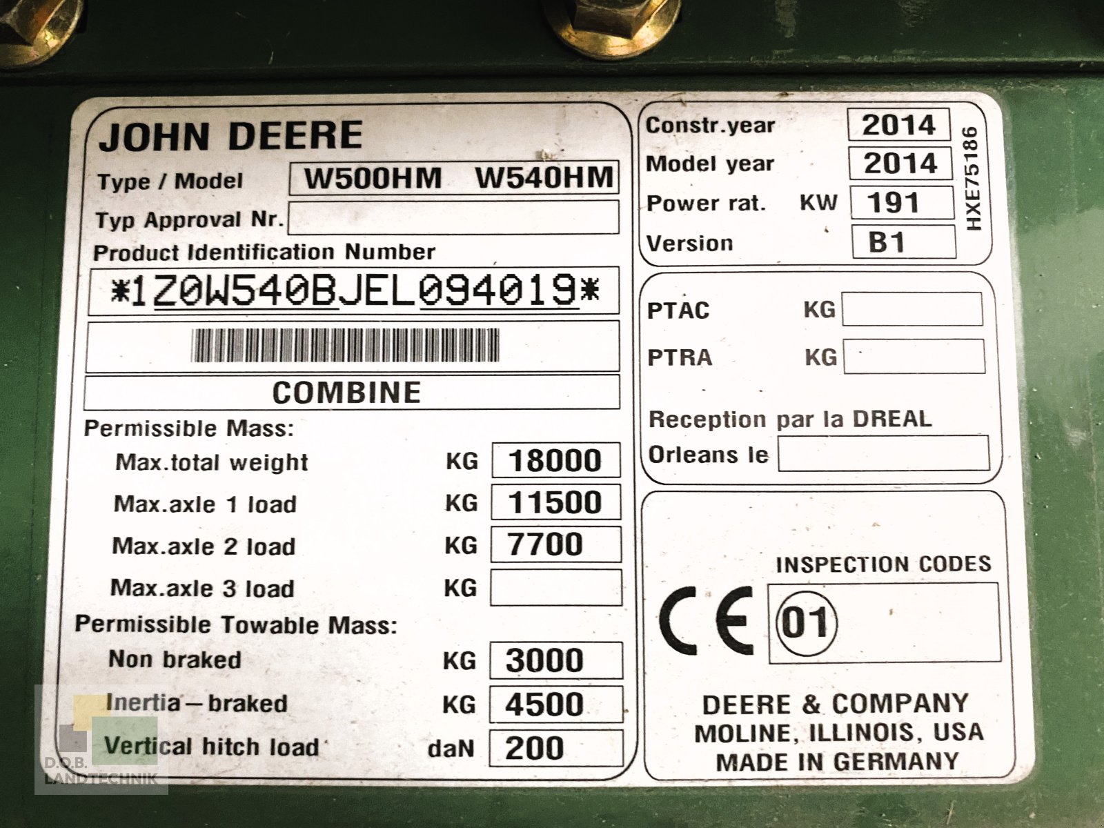 Mähdrescher Türe ait John Deere W 540 HM, Gebrauchtmaschine içinde Regensburg (resim 15)