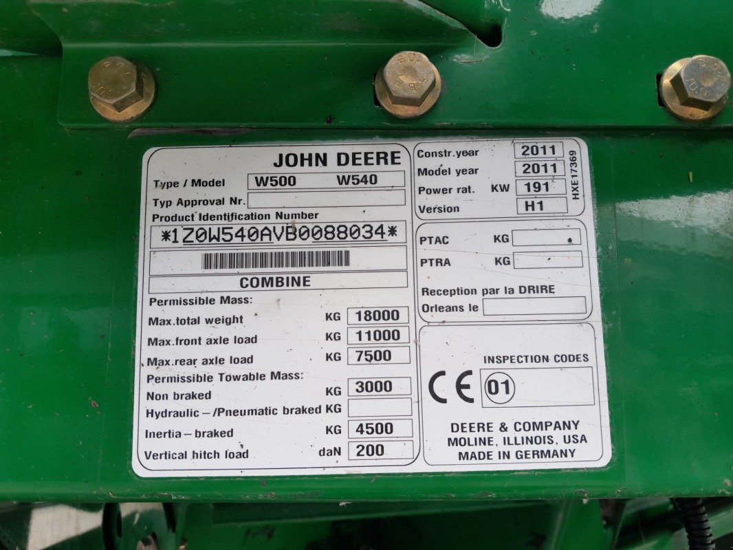 Mähdrescher типа John Deere W540, Gebrauchtmaschine в Mrągowo (Фотография 28)