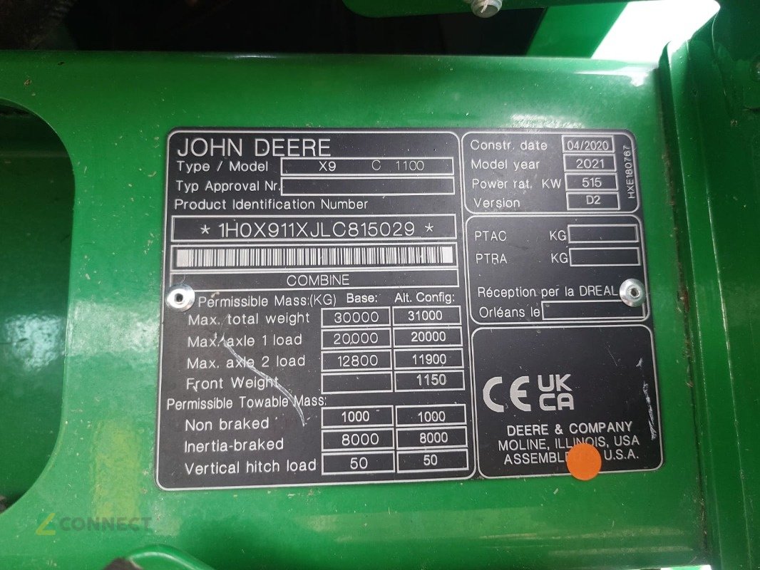 Mähdrescher типа John Deere X9 1100, Gebrauchtmaschine в Gerichshain (Фотография 18)