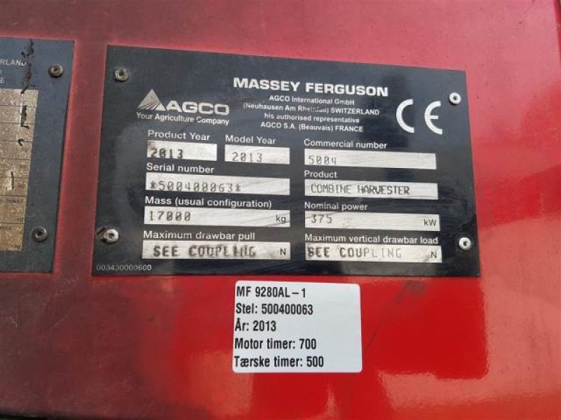 Mähdrescher Türe ait Massey Ferguson 9280, Gebrauchtmaschine içinde Hemmet (resim 8)