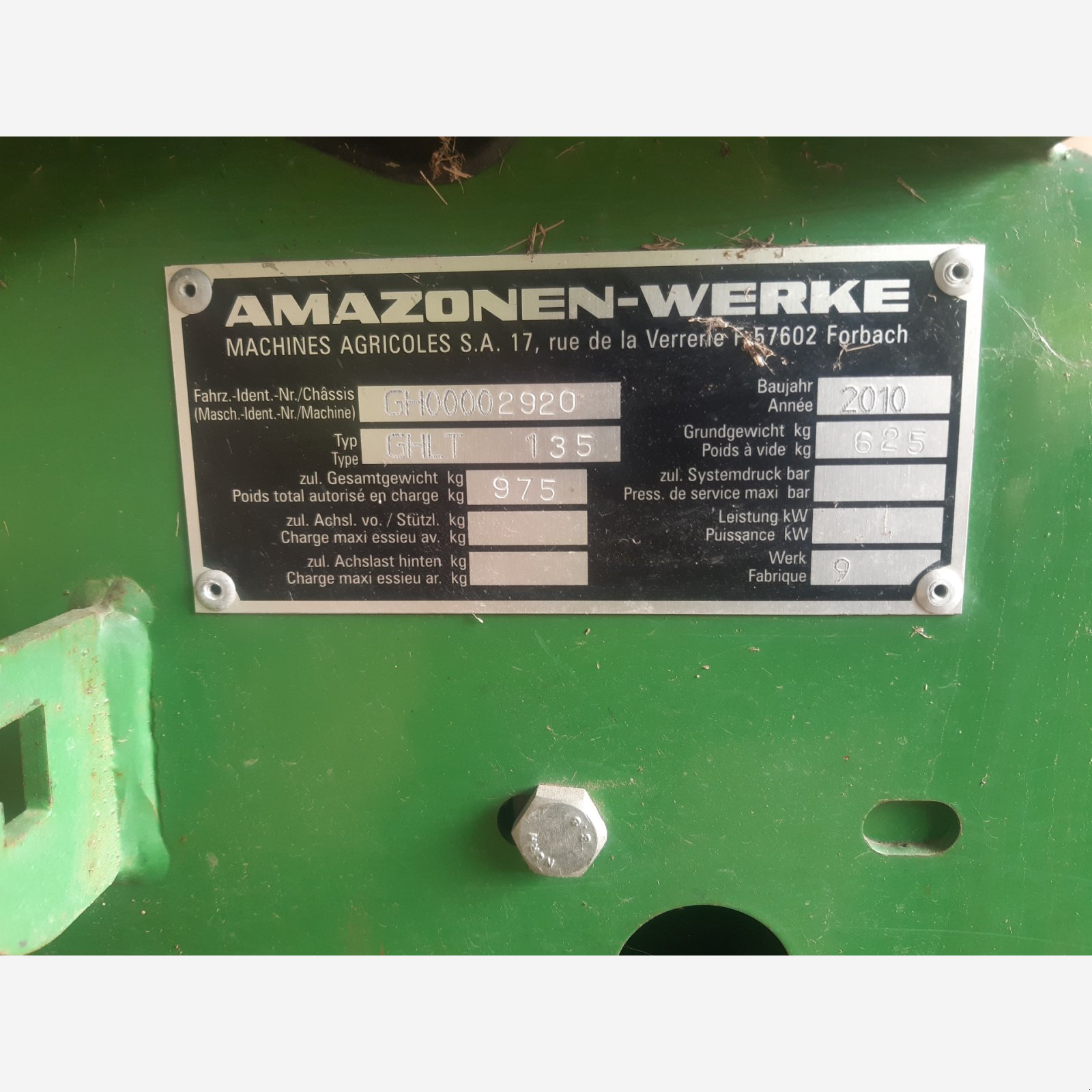 Mähwerk des Typs Amazone GHLT 135, Gebrauchtmaschine in Sassenberg (Bild 3)