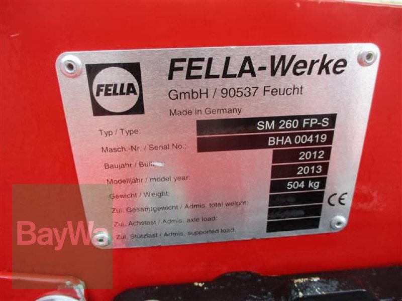 Mähwerk tip Fella SM 260 FP-S  #486, Gebrauchtmaschine in Schönau b.Tuntenhausen (Poză 8)