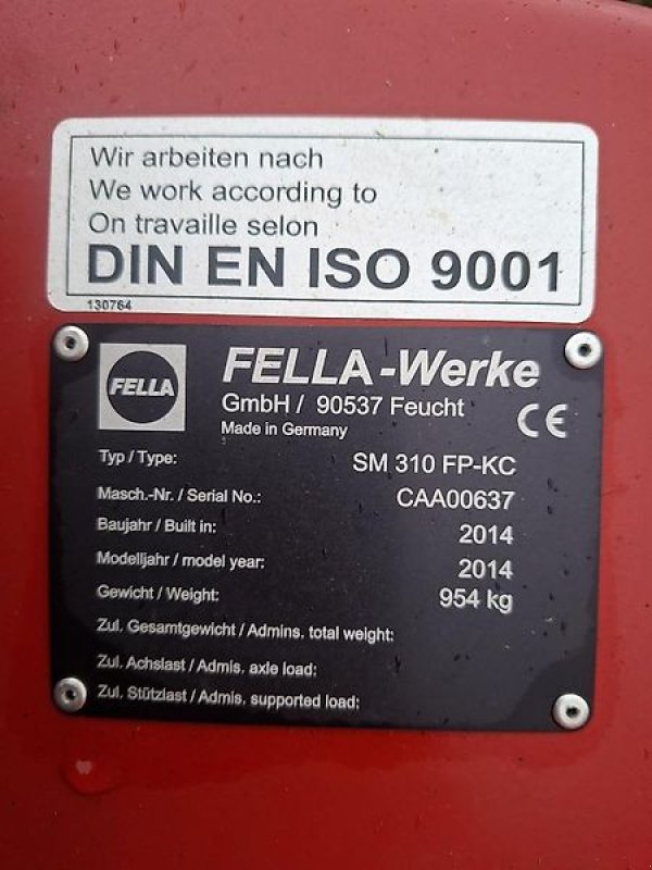 Mähwerk от тип Fella SM 310 FP-KC, Gebrauchtmaschine в Itterbeck (Снимка 25)