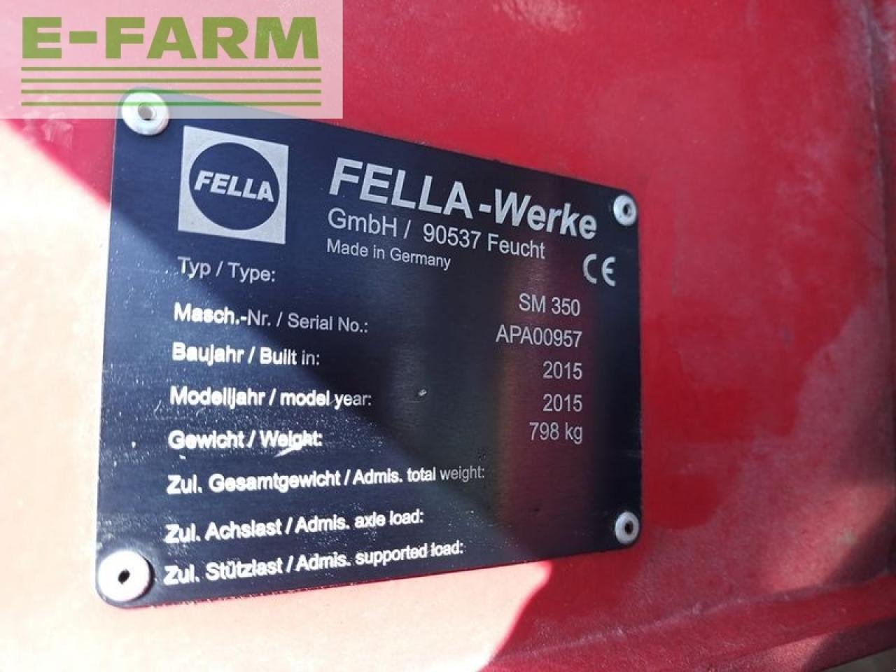 Mähwerk za tip Fella sm 350 heckscheibenmähwerk, Gebrauchtmaschine u SANKT MARIENKIRCHEN BEI SCHÄRDING (Slika 6)