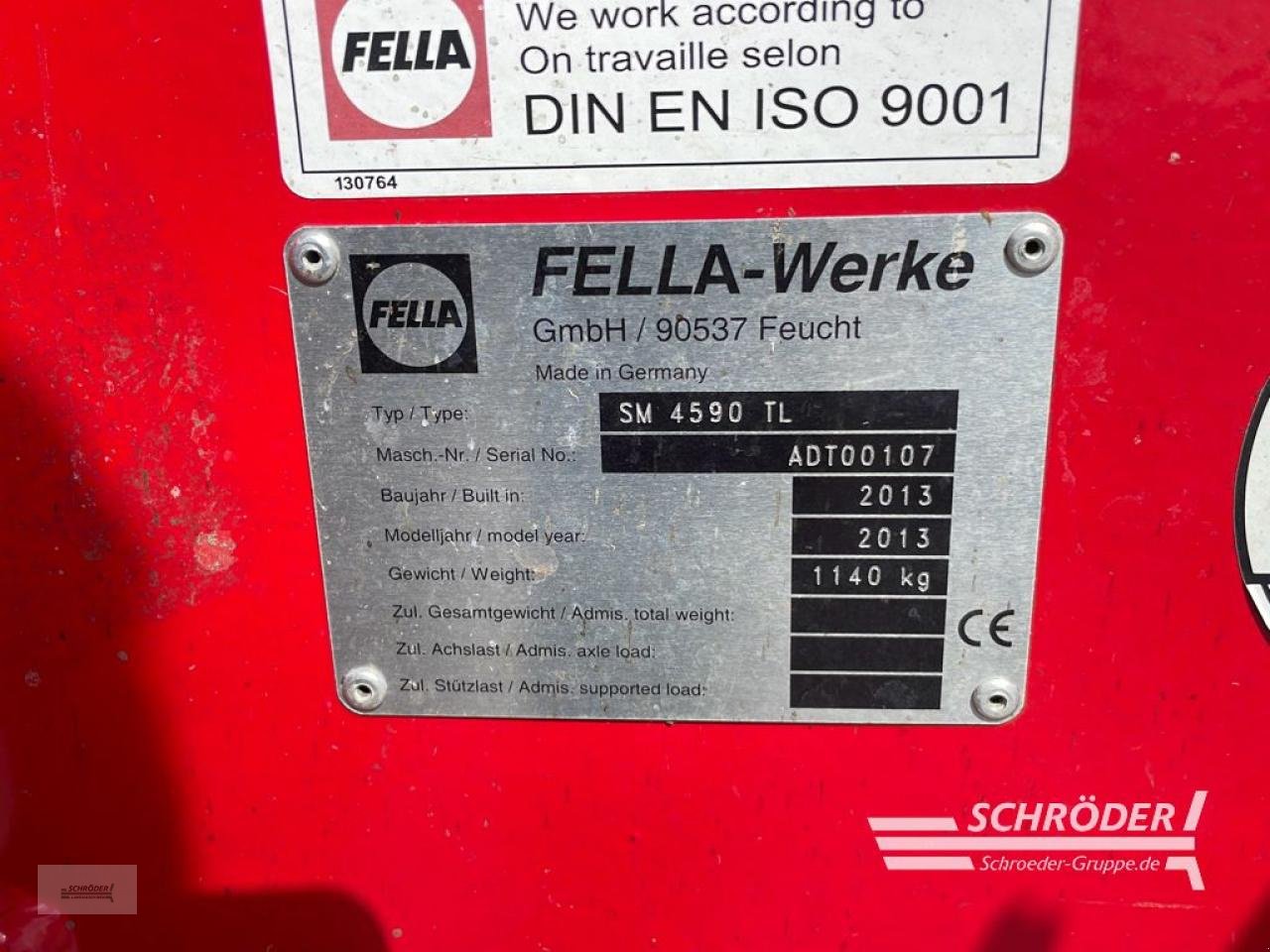 Mähwerk za tip Fella SM 4590 TL, Gebrauchtmaschine u Westerstede (Slika 8)