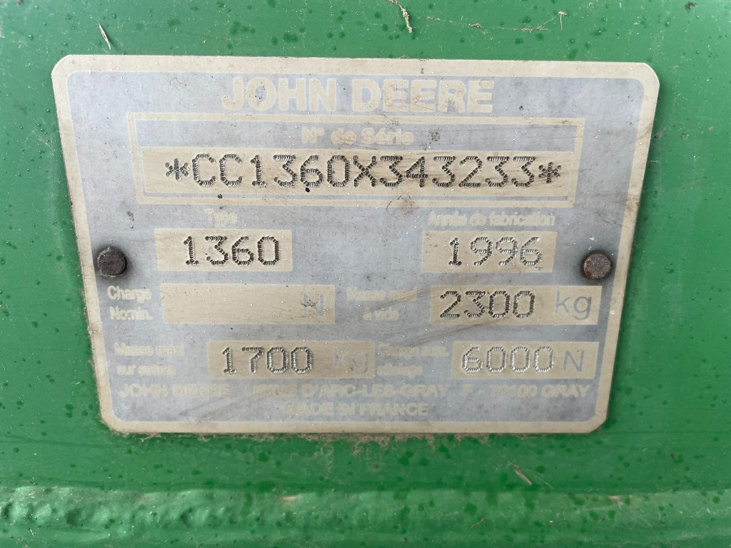 Mähwerk tipa John Deere 1360 (  DESTOCKAGE ), Gebrauchtmaschine u YTRAC (Slika 10)