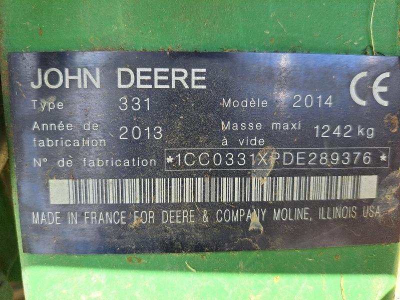 Mähwerk typu John Deere 331, Gebrauchtmaschine v VERDUN (Obrázek 5)