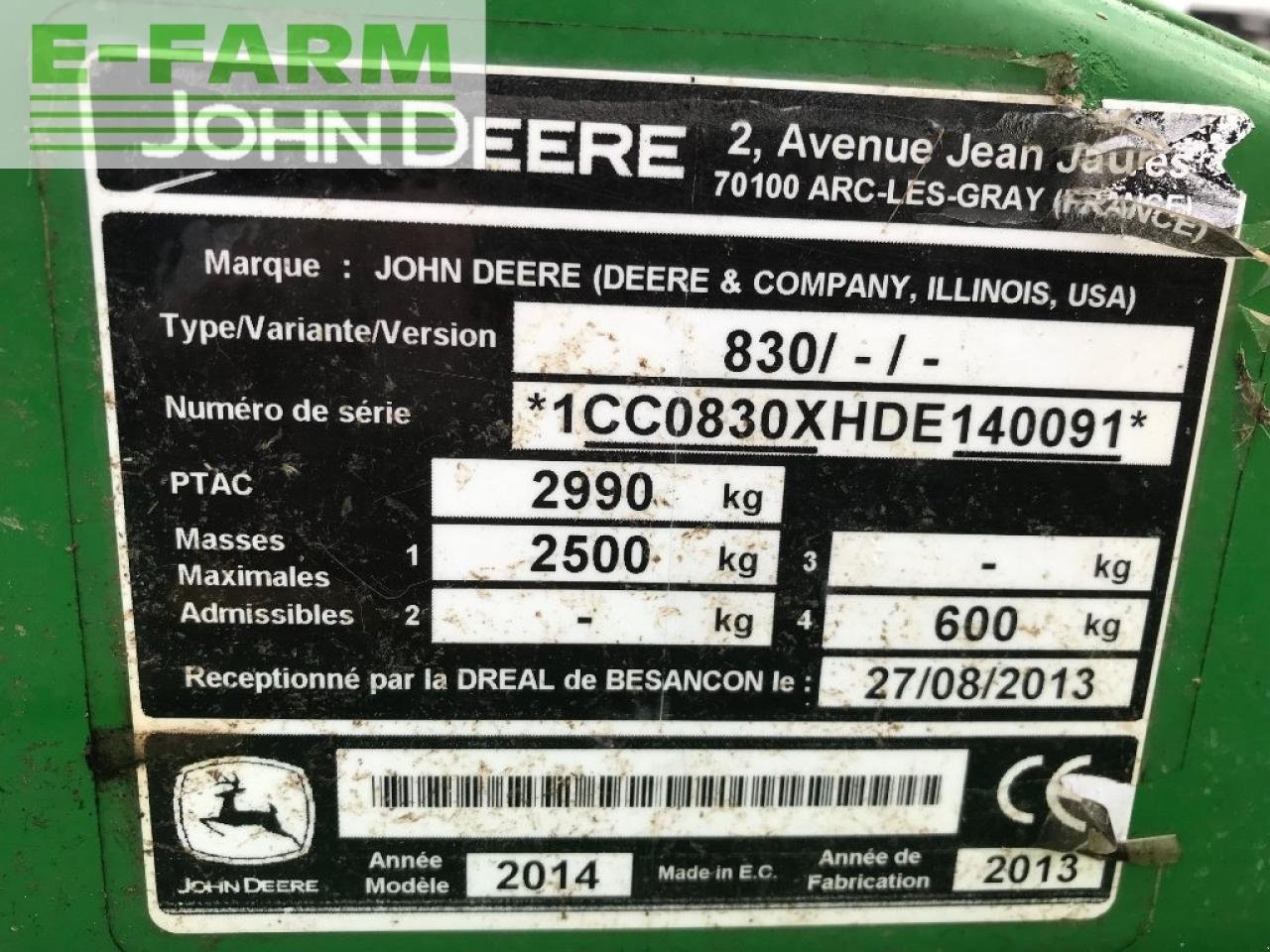 Mähwerk typu John Deere 830 destockage, Gebrauchtmaschine w Ytrac (Zdjęcie 8)