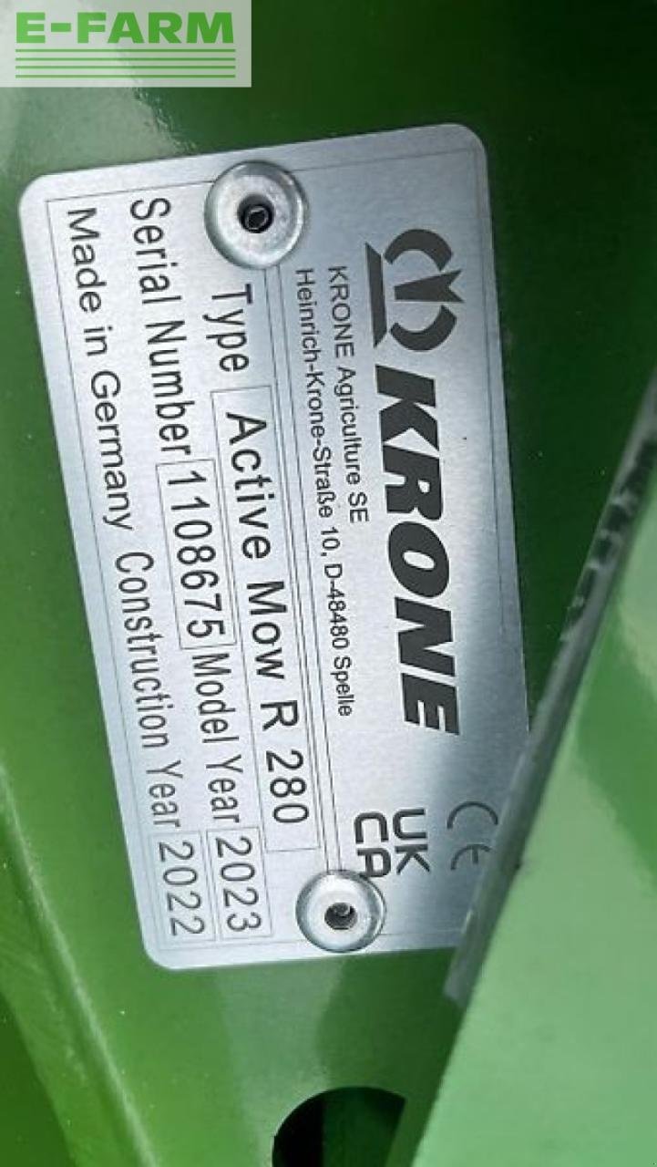 Mähwerk des Typs Krone active mow r 280, Gebrauchtmaschine in ANRODE / OT LENGEFELD (Bild 4)