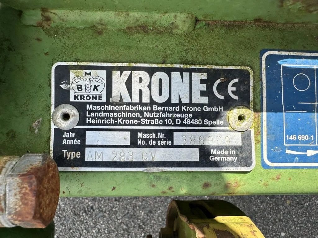 Mähwerk типа Krone AM 283 CV, Gebrauchtmaschine в BENNEKOM (Фотография 10)