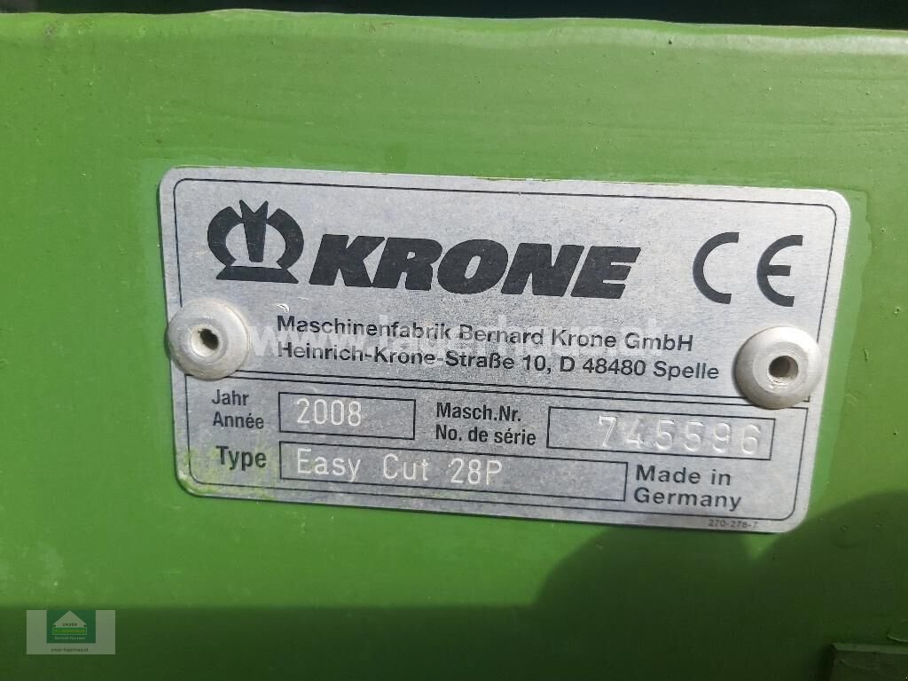 Mähwerk des Typs Krone EASY CUT 280 F, Gebrauchtmaschine in Klagenfurt (Bild 4)