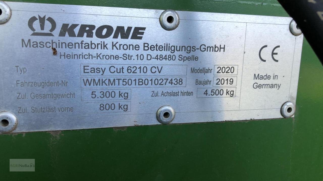 Mähwerk del tipo Krone Easy Cut 6210 CV, Gebrauchtmaschine en Prenzlau (Imagen 10)