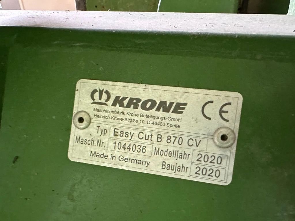 Mähwerk za tip Krone Easy Cut 870 CV, Gebrauchtmaschine u BENNEKOM (Slika 9)