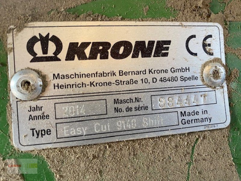 Mähwerk tipa Krone Easy Cut 9140 Shift, Gebrauchtmaschine u Tuningen (Slika 17)