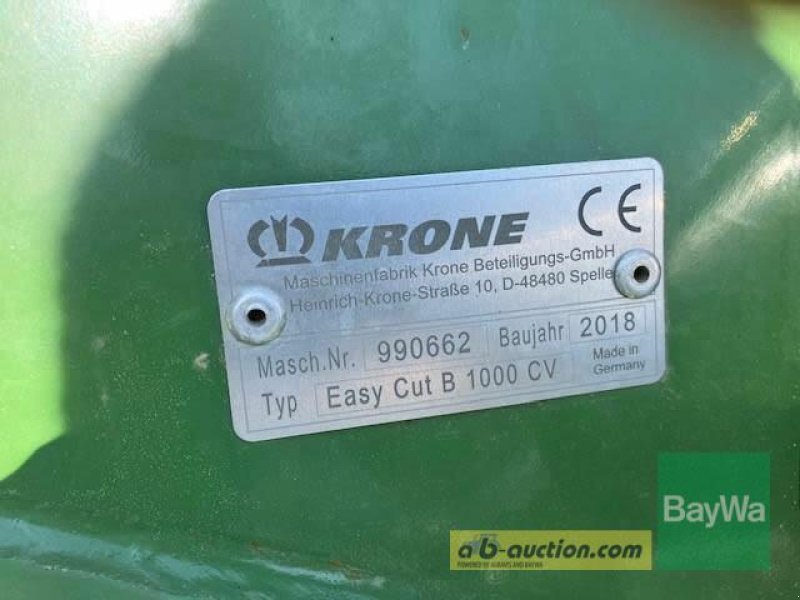 Mähwerk tipa Krone EASY CUT B 1000 CV, Gebrauchtmaschine u Straubing (Slika 15)