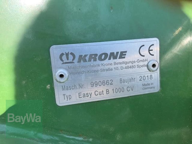 Mähwerk типа Krone EASY CUT B 1000 CV, Gebrauchtmaschine в Straubing (Фотография 15)