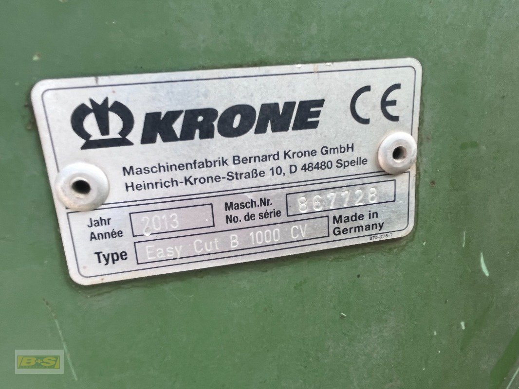 Mähwerk tipa Krone EASY CUT B 1000 CV, Gebrauchtmaschine u Neustadt Dosse (Slika 2)