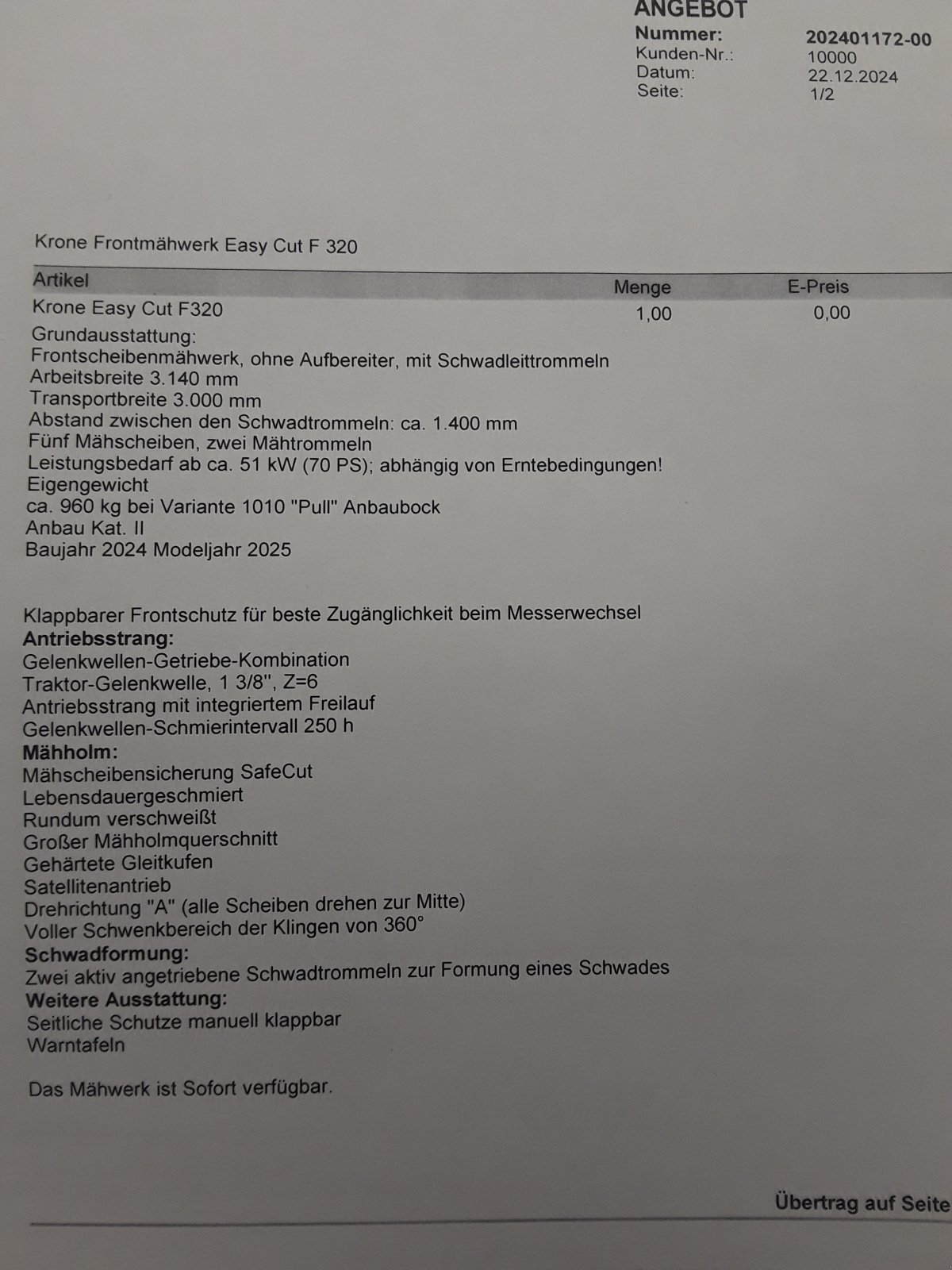 Mähwerk typu Krone Easy Cut F 320, Neumaschine v Schrobenhausen (Obrázok 7)