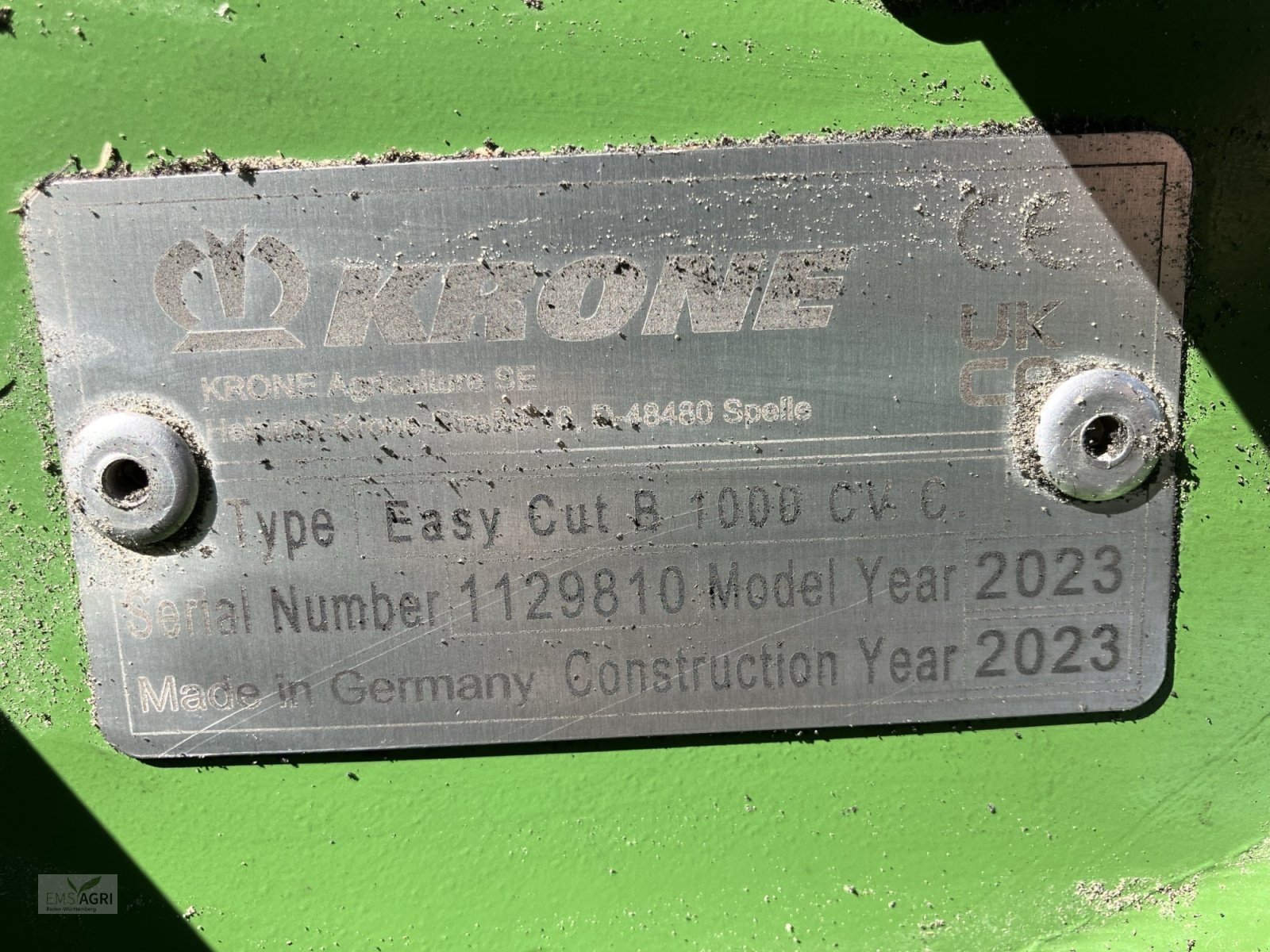 Mähwerk des Typs Krone EASYCUT B 1000 CV CO, Gebrauchtmaschine in Vöhringen (Bild 11)