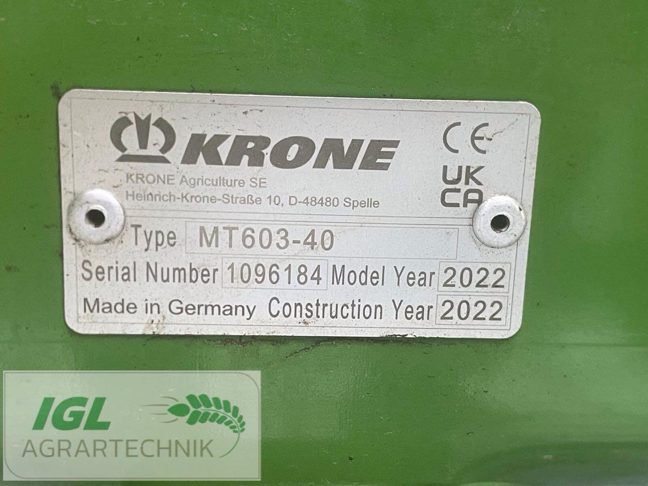 Mähwerk типа Krone EasyCut B 1000, Gebrauchtmaschine в Nabburg (Фотография 5)