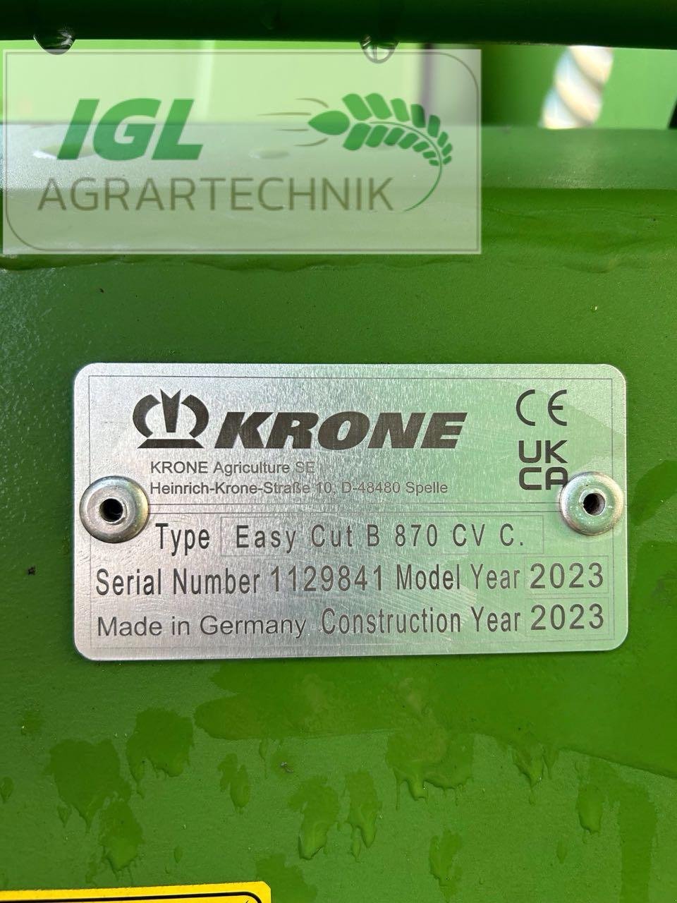 Mähwerk des Typs Krone EasyCut B 870 CV Collect, Neumaschine in Nabburg (Bild 8)