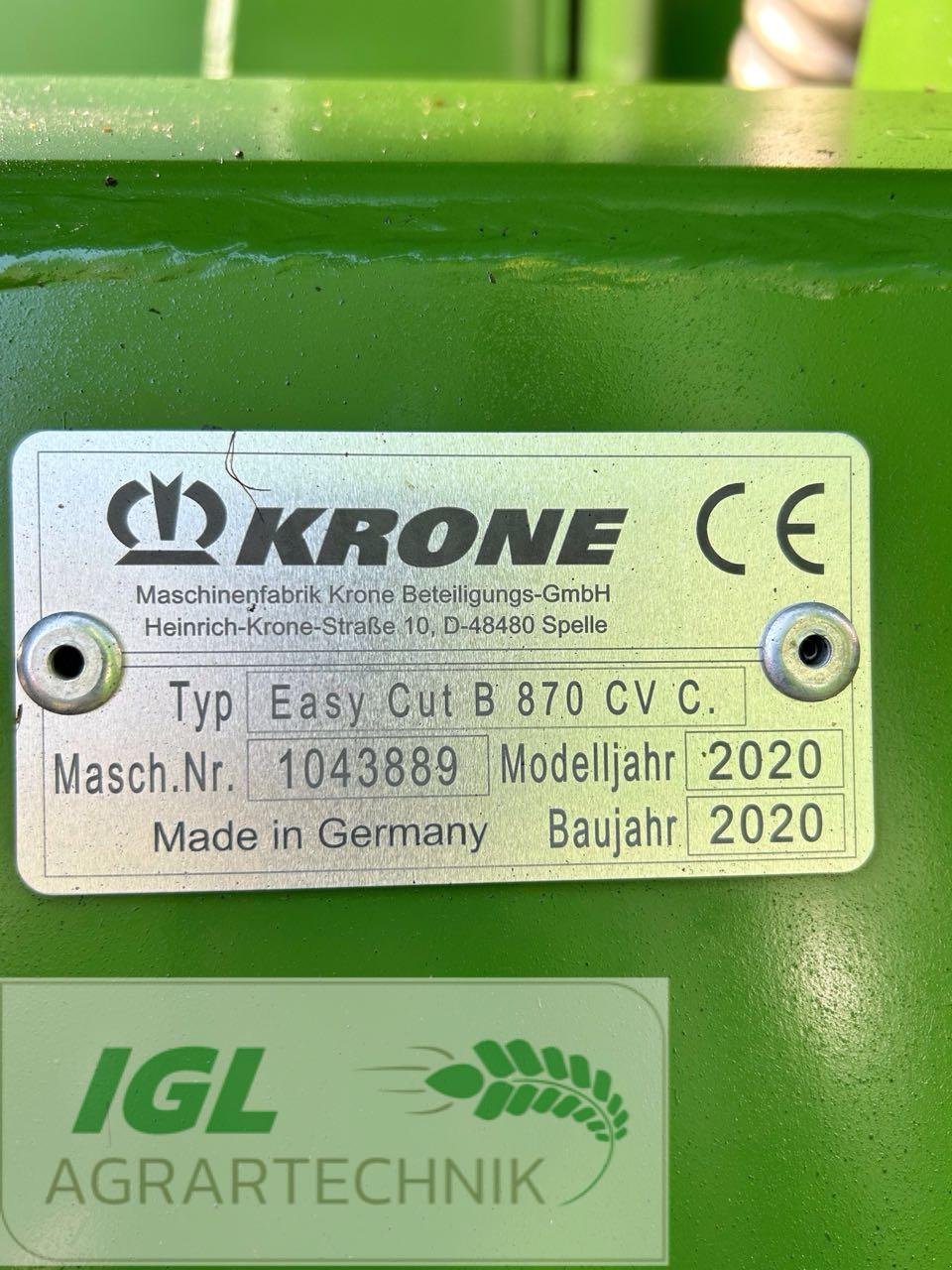 Mähwerk типа Krone EasyCut B 870 CV Collect, Gebrauchtmaschine в Nabburg (Фотография 7)