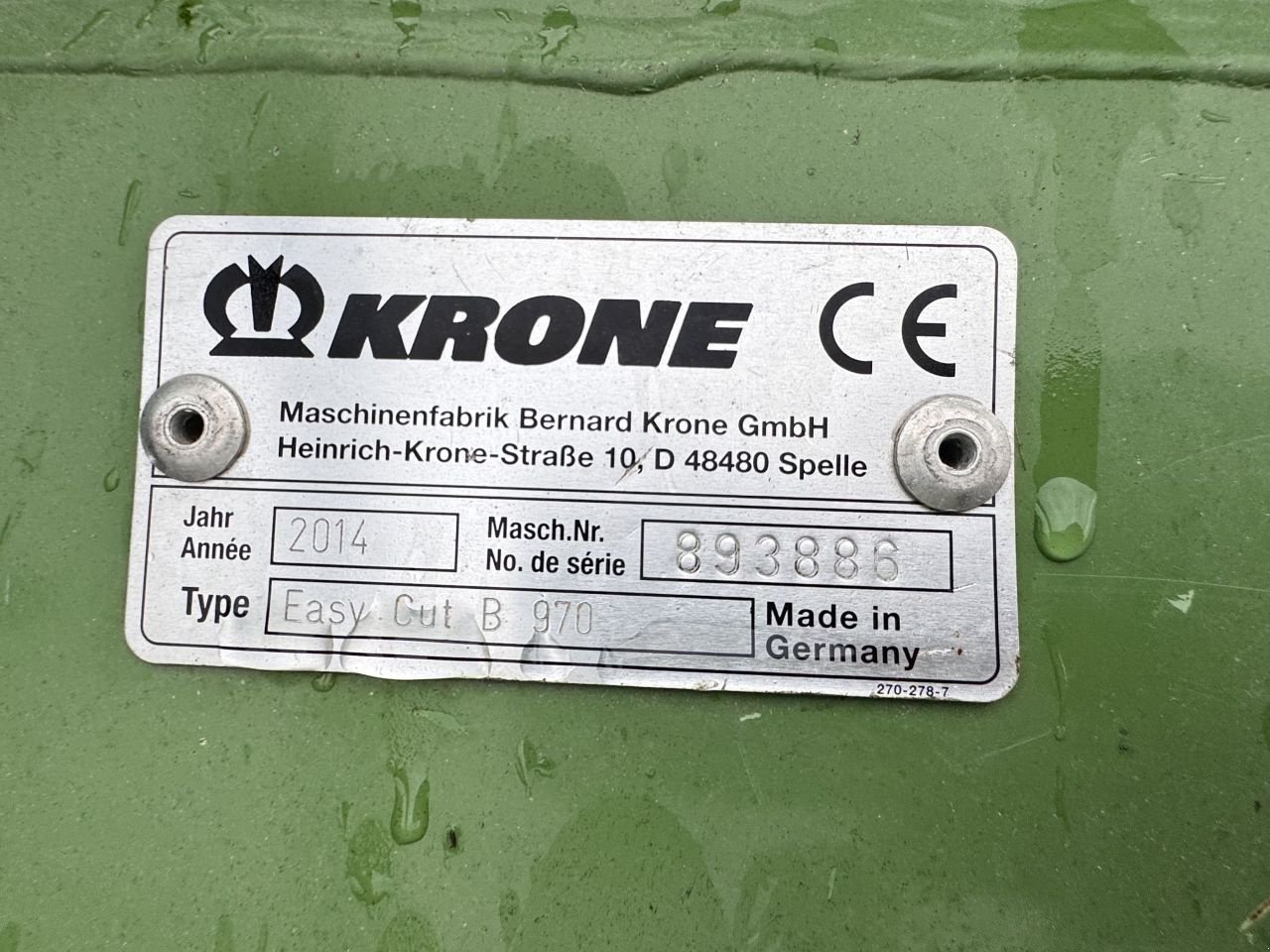 Mähwerk типа Krone Easycut B970, Gebrauchtmaschine в Leusden (Фотография 7)