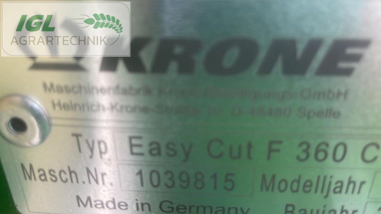 Mähwerk a típus Krone EasyCut F 360 CV, Gebrauchtmaschine ekkor: Nabburg (Kép 7)