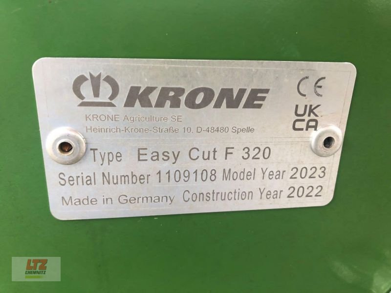 Mähwerk tip Krone GEBR. EASYCUT F320 G 2 KRONE M, Gebrauchtmaschine in Hartmannsdorf (Poză 11)