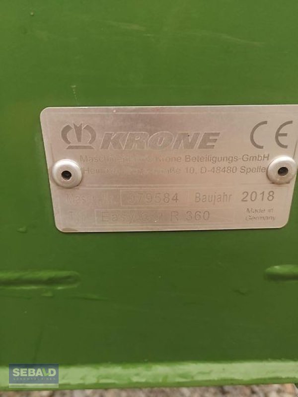 Mähwerk des Typs Krone Heckmähwerk Easy Cut R 360, Gebrauchtmaschine in Zweibrücken (Bild 7)