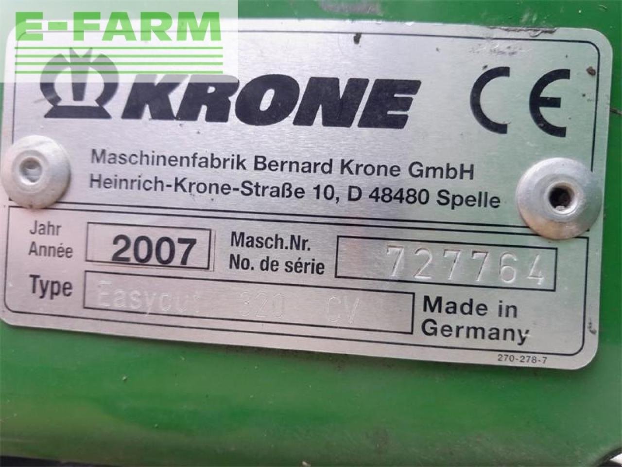 Mähwerk a típus Krone maaimachine ec 320 cv, Gebrauchtmaschine ekkor: gg VEGHEL (Kép 3)