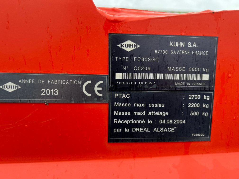 Mähwerk za tip Kuhn Faucheuse FC 303  GC CONDIT Kuhn, Gebrauchtmaschine u SAINT GAUDENS (Slika 9)