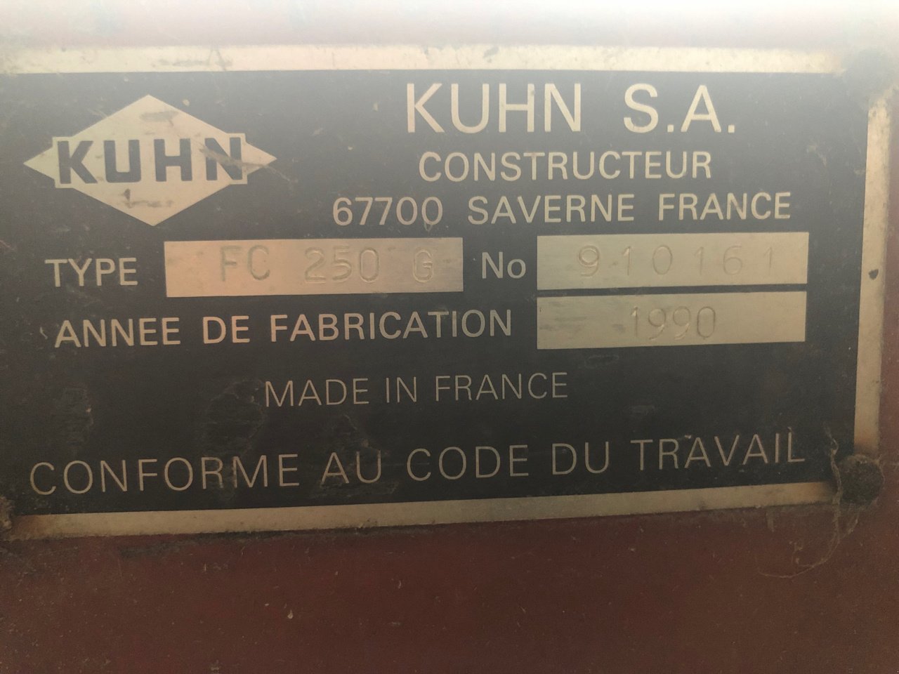 Mähwerk del tipo Kuhn Fc 250 g, Gebrauchtmaschine en Lérouville (Imagen 7)