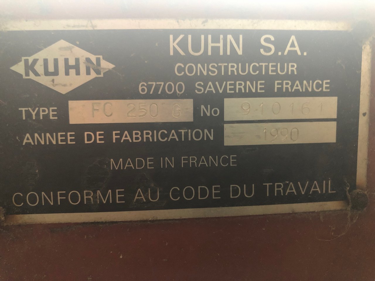 Mähwerk типа Kuhn Fc 250 g, Gebrauchtmaschine в Lérouville (Фотография 7)