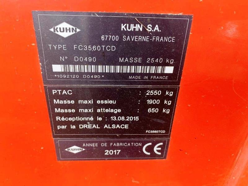 Mähwerk za tip Kuhn FC 3560 TCD, Gebrauchtmaschine u SAINT-GERMAIN DU PUY (Slika 7)