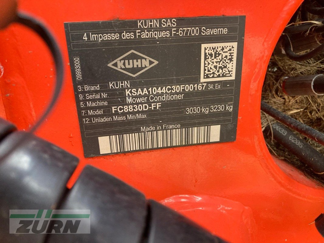 Mähwerk tip Kuhn FC 8830 D-FF Unfallschaden, Gebrauchtmaschine in Inneringen (Poză 25)