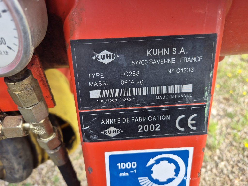 Mähwerk Türe ait Kuhn Fc283, Gebrauchtmaschine içinde MANDRES-SUR-VAIR (resim 9)