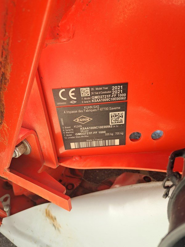 Mähwerk tip Kuhn GMD 2721 F-FF 1000, Gebrauchtmaschine in Susten (Poză 3)