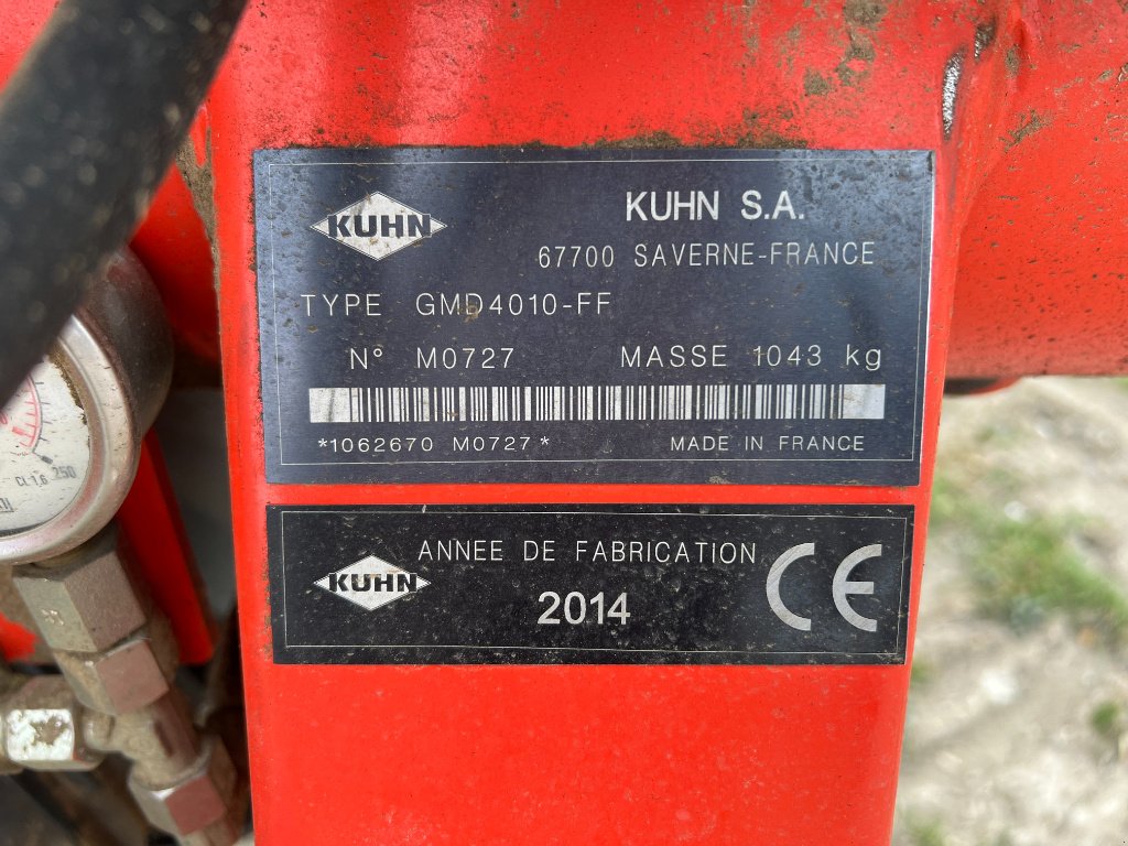 Mähwerk Türe ait Kuhn GMD-4010-FF, Gebrauchtmaschine içinde CHATEAU PORCIEN (resim 8)