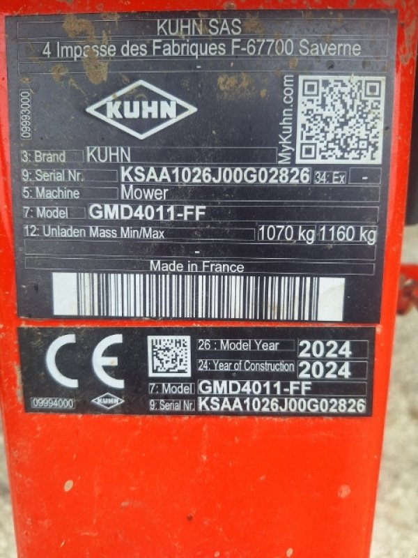 Mähwerk του τύπου Kuhn GMD 4011-FF, Gebrauchtmaschine σε VERT TOULON (Φωτογραφία 8)